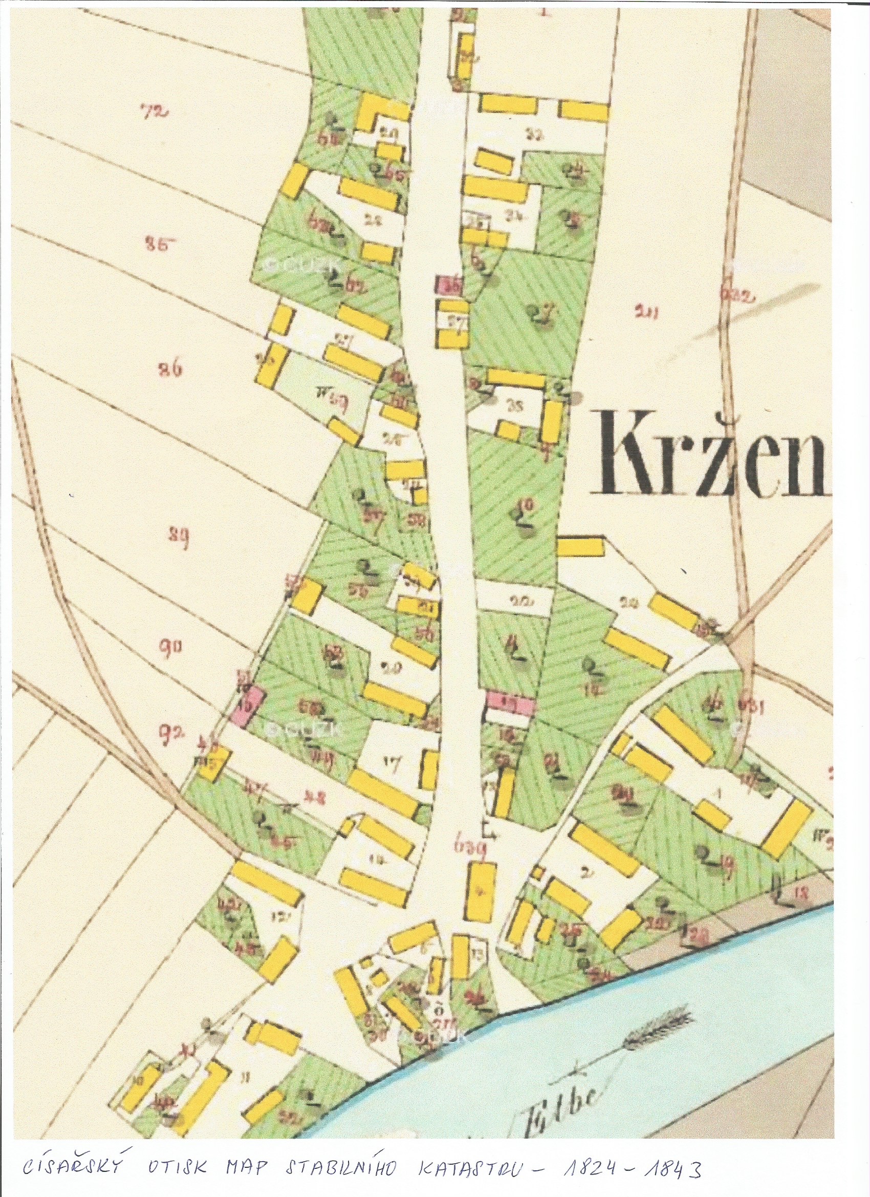 Císařský otisk map stabilního katastru z let 1824 - 1843